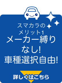 メーカー縛りなし！車種選択自由！